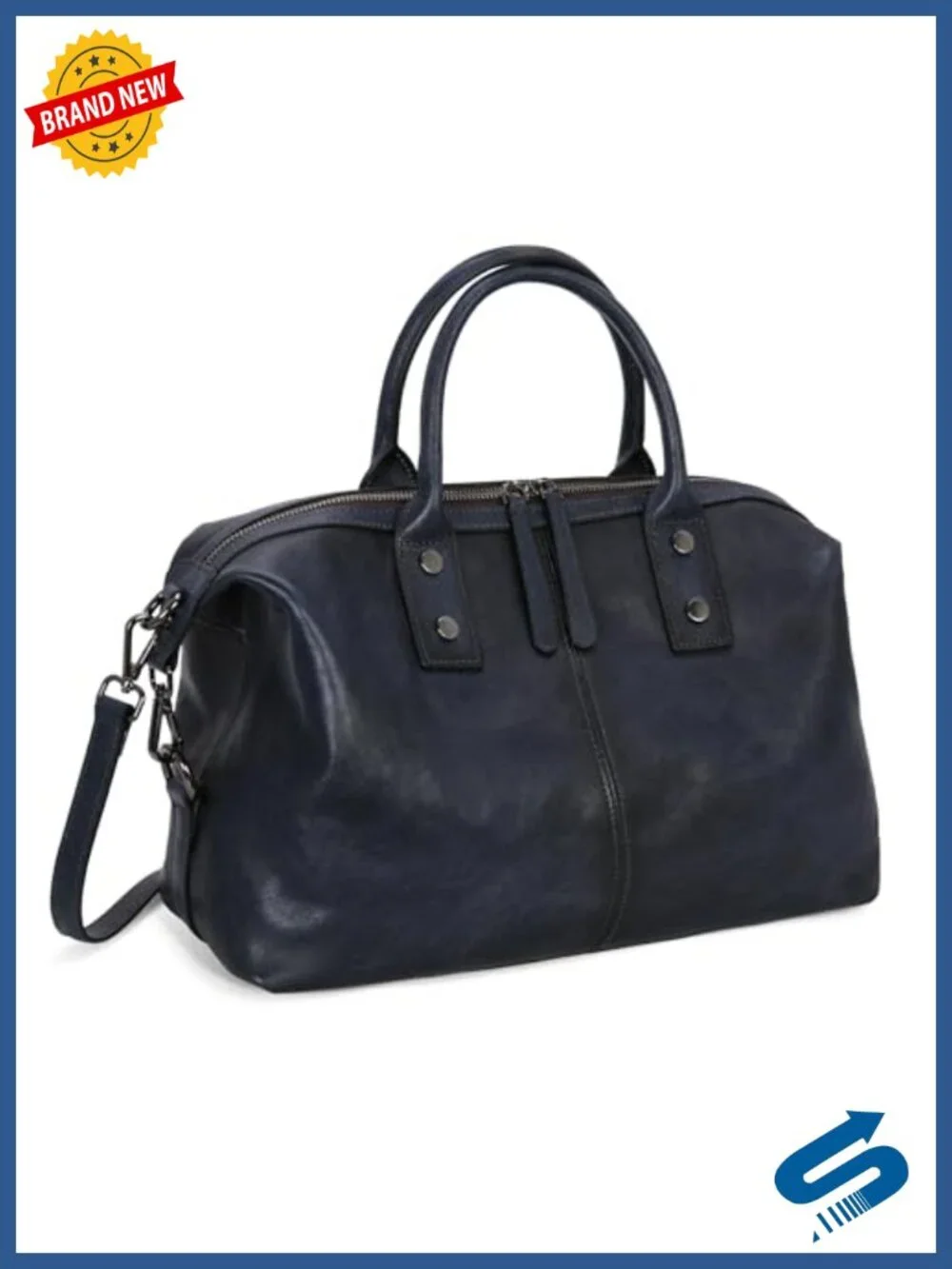 Genuine Leather Satchel Handbag Women Retro Top Handle Crossbody Shoulder Bag